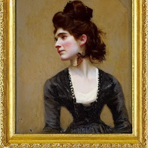 Prompt: young victorian lady being annoyed, painted by alfred stevens