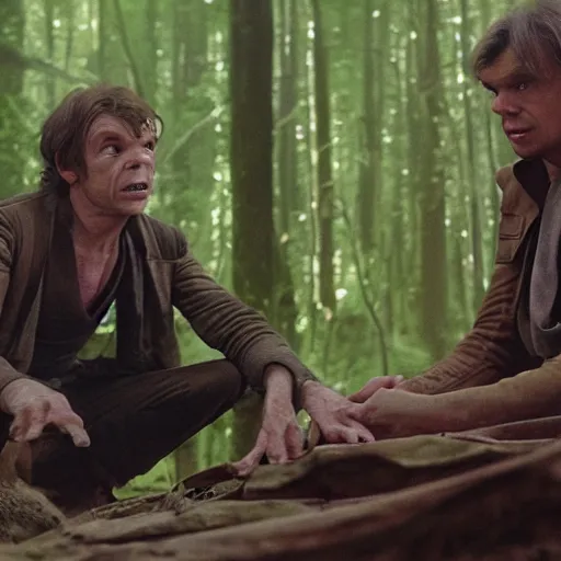 Prompt: the adventures of gollum and han solo in netherland