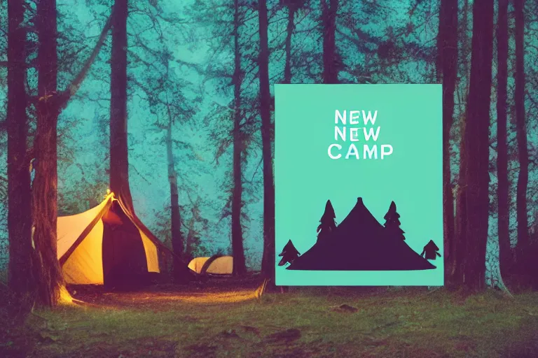 Image similar to new glowing camp life album cover, film, gradient