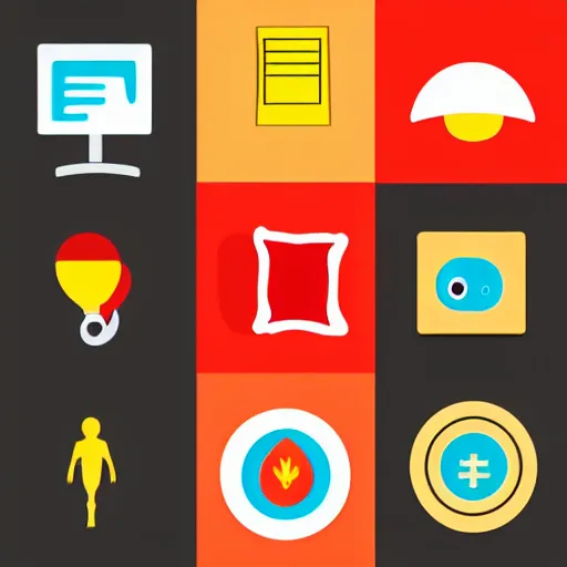 Prompt: vector icons for a cool new app