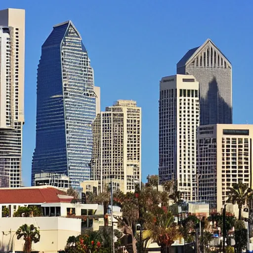 Prompt: a photo of downtown San Diego