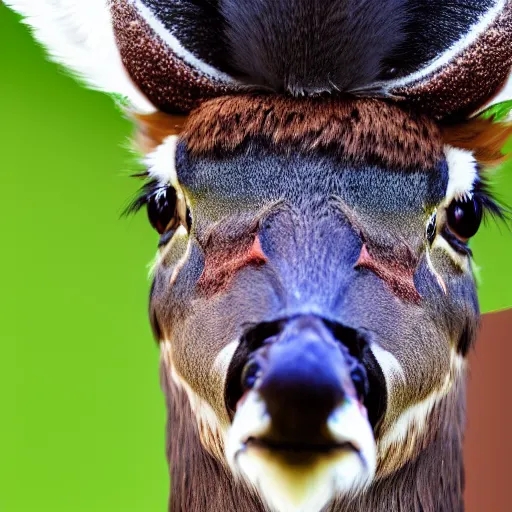 Image similar to photograph of a feathery deer in nature, 4K, highly detailed, photo realistic