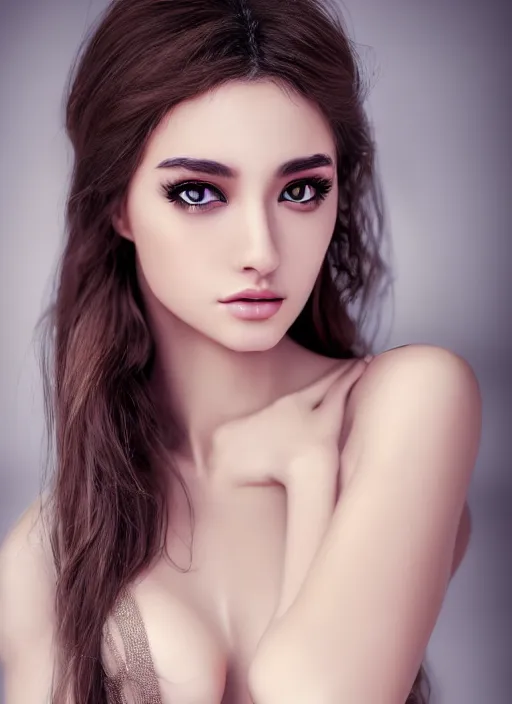 Image similar to a gorgeous greek female photo, professionally retouched, soft lighting, realistic, smooth face, full body shot, torso, dress, perfect eyes, sharp focus on eyes, 8 k, high definition, insanely detailed, intricate, elegant, artgerm and jason chan and mark litvokin