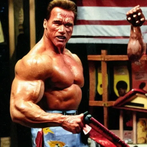 Prompt: schwarzenegger as a genshin impact character