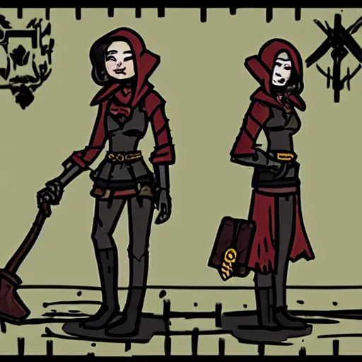 Image similar to Audrey the Grave Robber from Darkest Dungeon 2 dressed in modern-day clothes