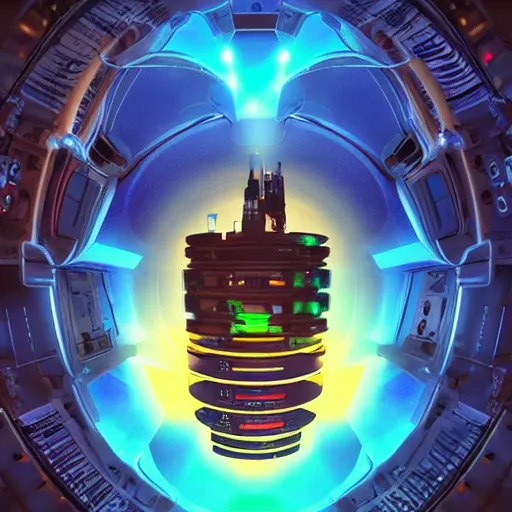 Prompt: A mini fusion reactor, cyberpunk style, vivid colors, dramatic lighting, top post of all time on /r/ImaginaryTechnology subreddit