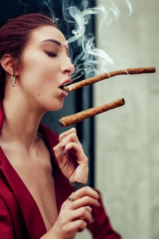 Image similar to a popular. tiktok of god smoking a cuban cigar