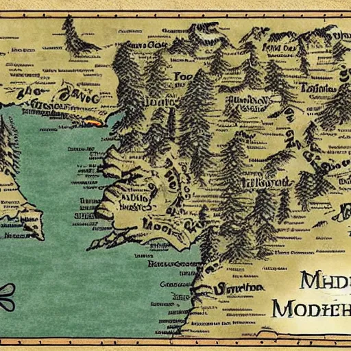 Image similar to map of michigan in middle earth