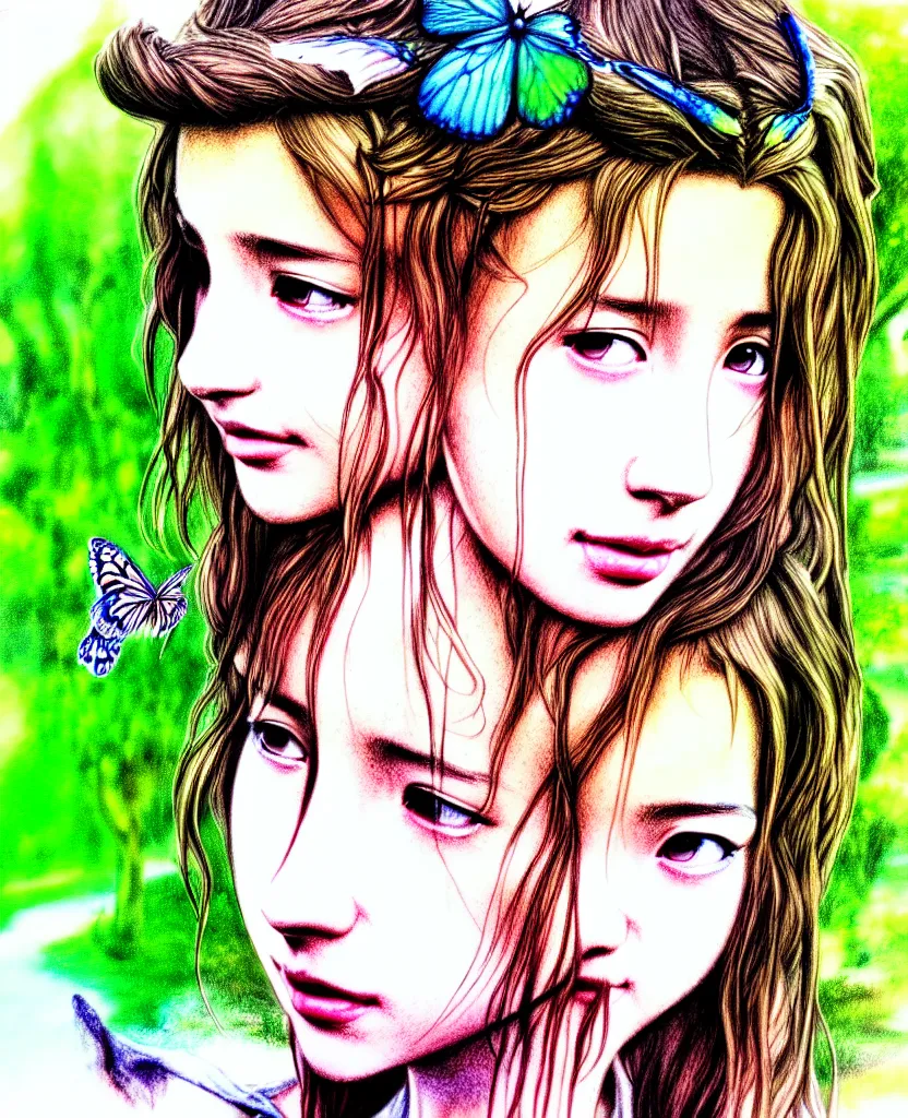 Prompt: photorealistic coherent image of a bemused to be at the zoo aerith gainsborough, portrait, complex artistic color ink pen sketch illustration, full detail, gentle shadowing, fully immersive reflections and particle effects, concept art by artgerm