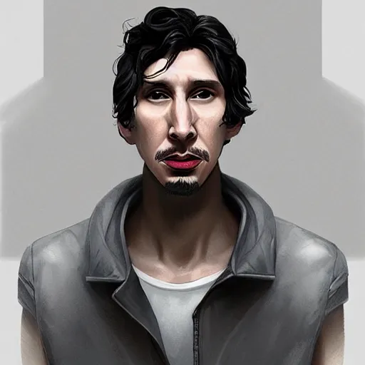 Image similar to “ adam driver portrait by neeko, league of legends, game character, detailed illustration, intricate, highly detailed, centered, digital painting, smooth, sharp focus, fantasy world, riot, artstation ”