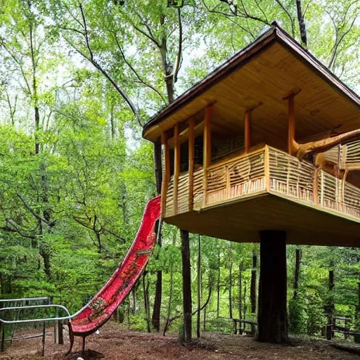 Image similar to treehouse with pool in forest