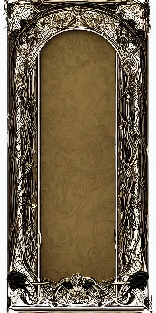 Prompt: ornate photoshop frame in art nouveau style