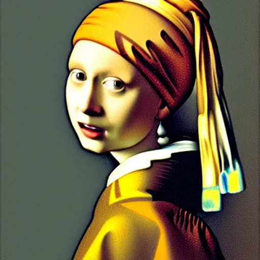 Prompt: orange cat with a pearl earring by jan vermeer, headshot, 8 k