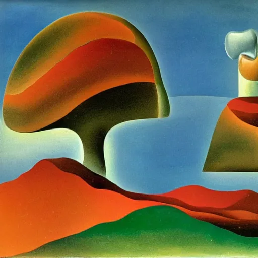 Image similar to A Landscape by Hilma af Klinti and salvador dali