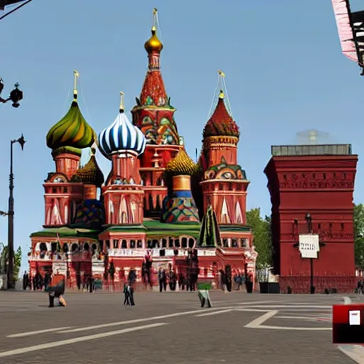 Prompt: red square in moscow in gta v