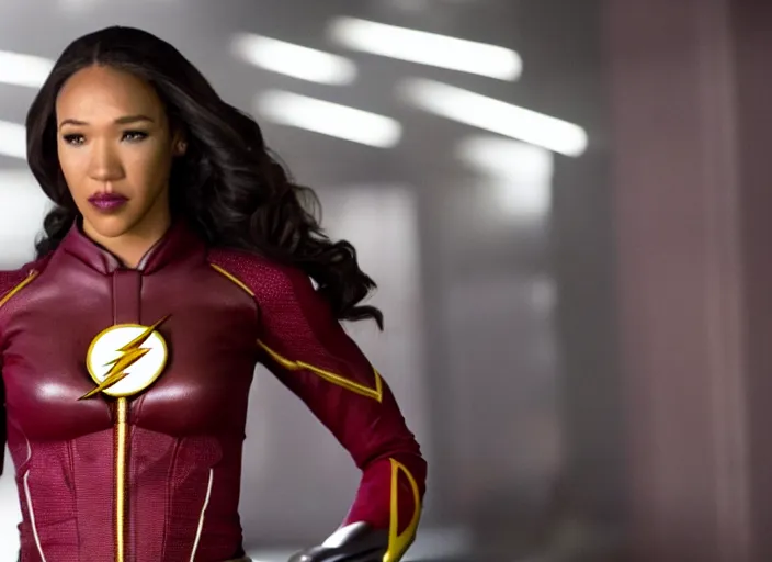 Image similar to film still of candice patton as the flash in the new flash movie, 4 k