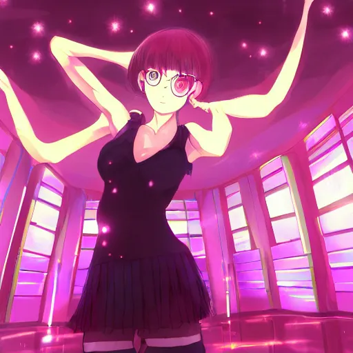 Prompt: portrait of a slow dancer in an empty disco club, anime fantasy illustration by tomoyuki yamasaki, kyoto studio, madhouse, ufotable, trending on artstation