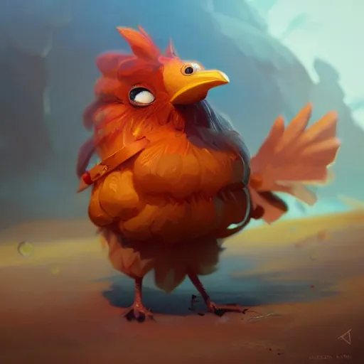 Image similar to A adorable whimsical chicken wearing mage clothing, highly detailed, digital painting, artstation, concept art, smooth, sharp focus, studio light, by Justin Gerard,