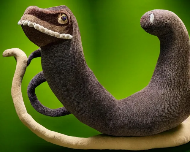 Image similar to plush langford's basilisk, art by national geographic, nature show