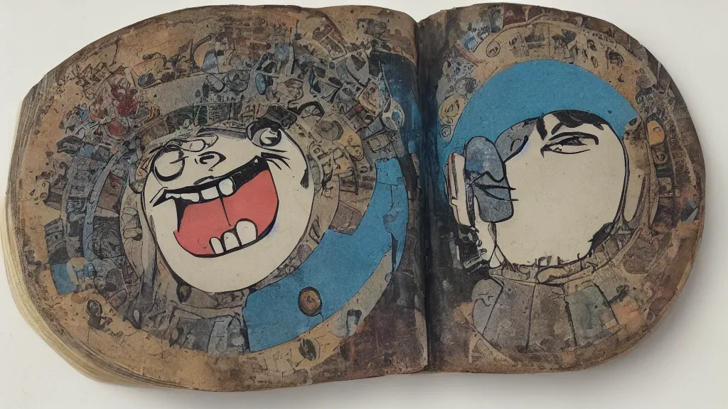 Prompt: i spy book laughing plate of tomb