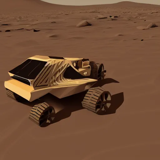 Image similar to vintage cars race on mars, lowpoly, 3 d