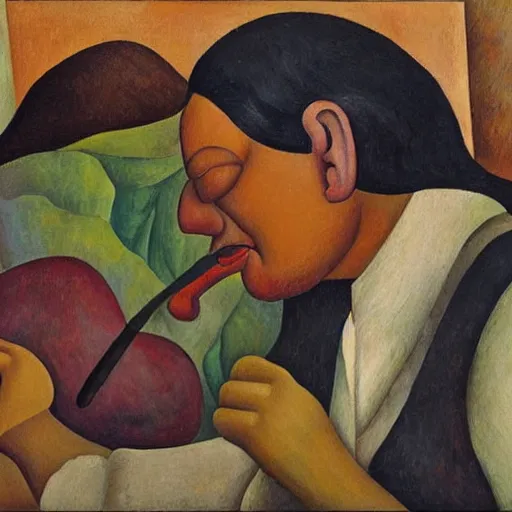 Prompt: diego rivera painting never seen before