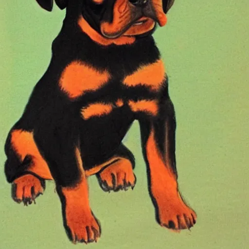 Image similar to rottweiler as a child's drawing