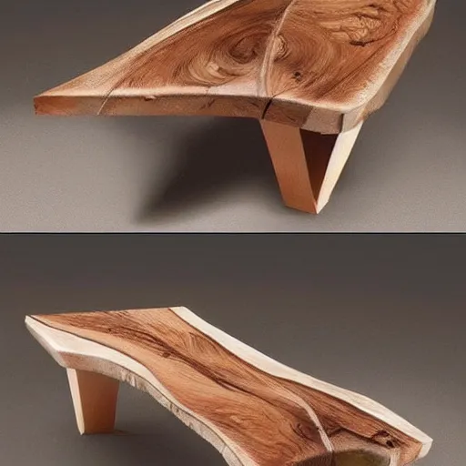 Image similar to an interesting woodwork handcrafted table concept