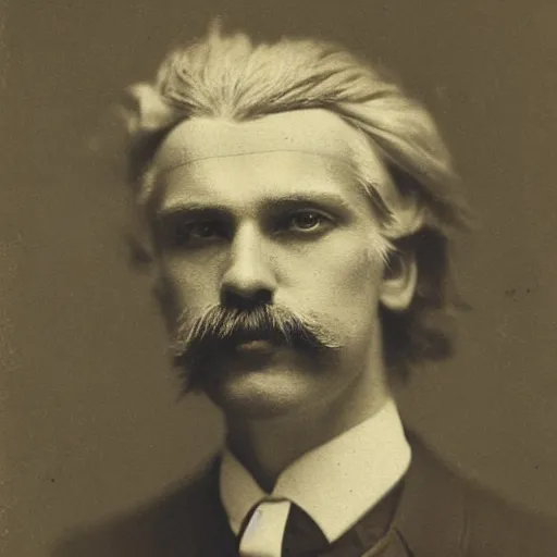 Prompt: victorian photograph of unshaved geert wilders, 1 8 9 0 s photography, 1 9 0 0, realistic face, symmetrical face, studio photograph, grainy, edwardian, old photo