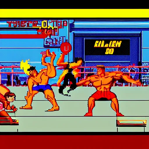 Prompt: a screenshot of final fight the videogame movie, 3 5 mm lens