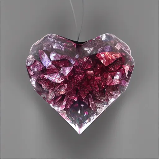 Image similar to crystallized cubed heart, 8k, detailed, very detailed