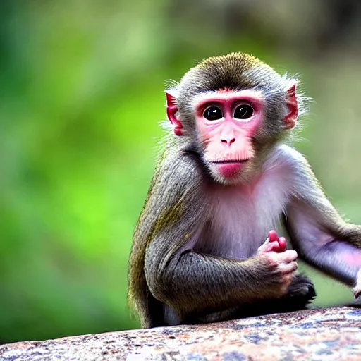 Prompt: child macaque in ukraine