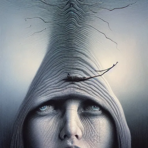 Image similar to her eyes wide by zdzisław beksinski, jeffrey smith and h. r. giger, oil on canvas, xf iq 4, f / 1. 4, iso 2 0 0, 1 / 1 6 0 s, 8 k, raw, unedited, symmetrical balance, in - frame