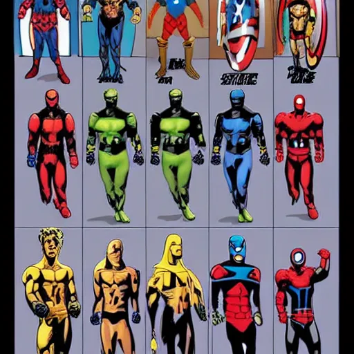 Prompt: Marvel comic book character Bible man, character reference sheet,