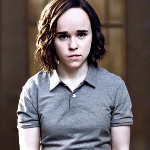 Prompt: Photo of Ellen Page as Hermonie Granger lookin hot