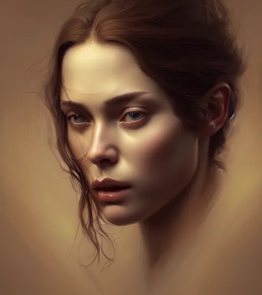 Image similar to portrait of a woman, heightened detail, poised, intense emotion, detailed facial expression, detailed surroundings, intricate, elegant, highly detailed, centered, digital painting, artstation, concept art, smooth, sharp focus, illustration, by ( leonardo da vinci ), wlop