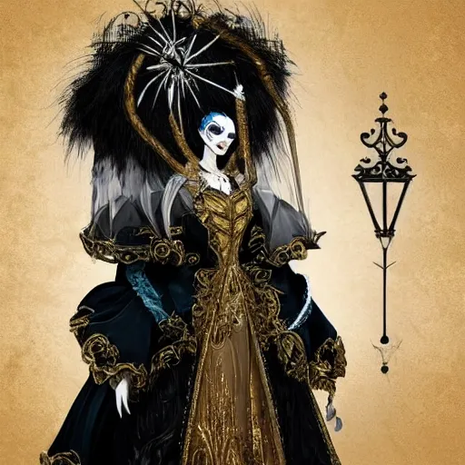 Image similar to dark character design inspired by venice carnival, concept art, smooth