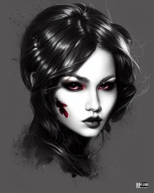 Image similar to black crimson ink smoke portrait of a bee, artgerm, wlop, artstation