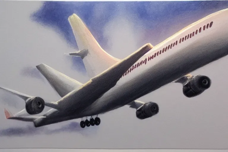 Image similar to jumbo jet, art by eva widermann and david a. cherry, trending on artstation, dark atmospheric lighting low angle view unreal engine 5, crayon art, infrared, fantasy artist, pixar