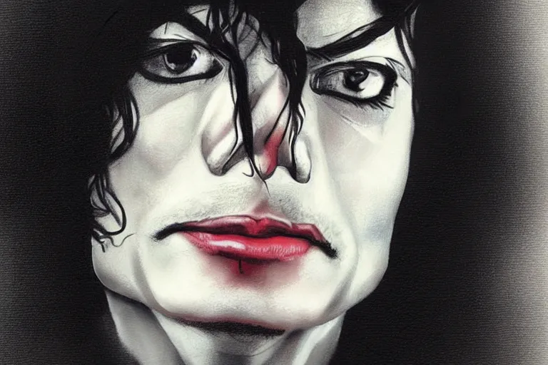 Image similar to michael jackson in the style of casey baugh,