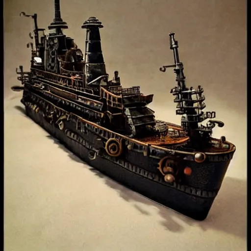 Image similar to steampunk battleship