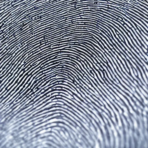 Image similar to a fingerprint that forms the shape of an unlock icon