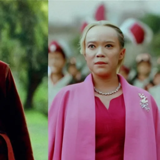 Image similar to film still of mao zedong and regina george in the new mean girls movie, 4 k