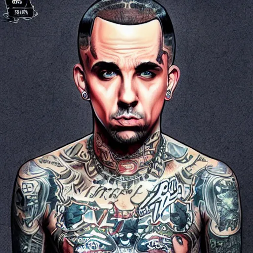 Prompt: Travis barker in the style of gta san andreas in the style of artgerm, rossdraws