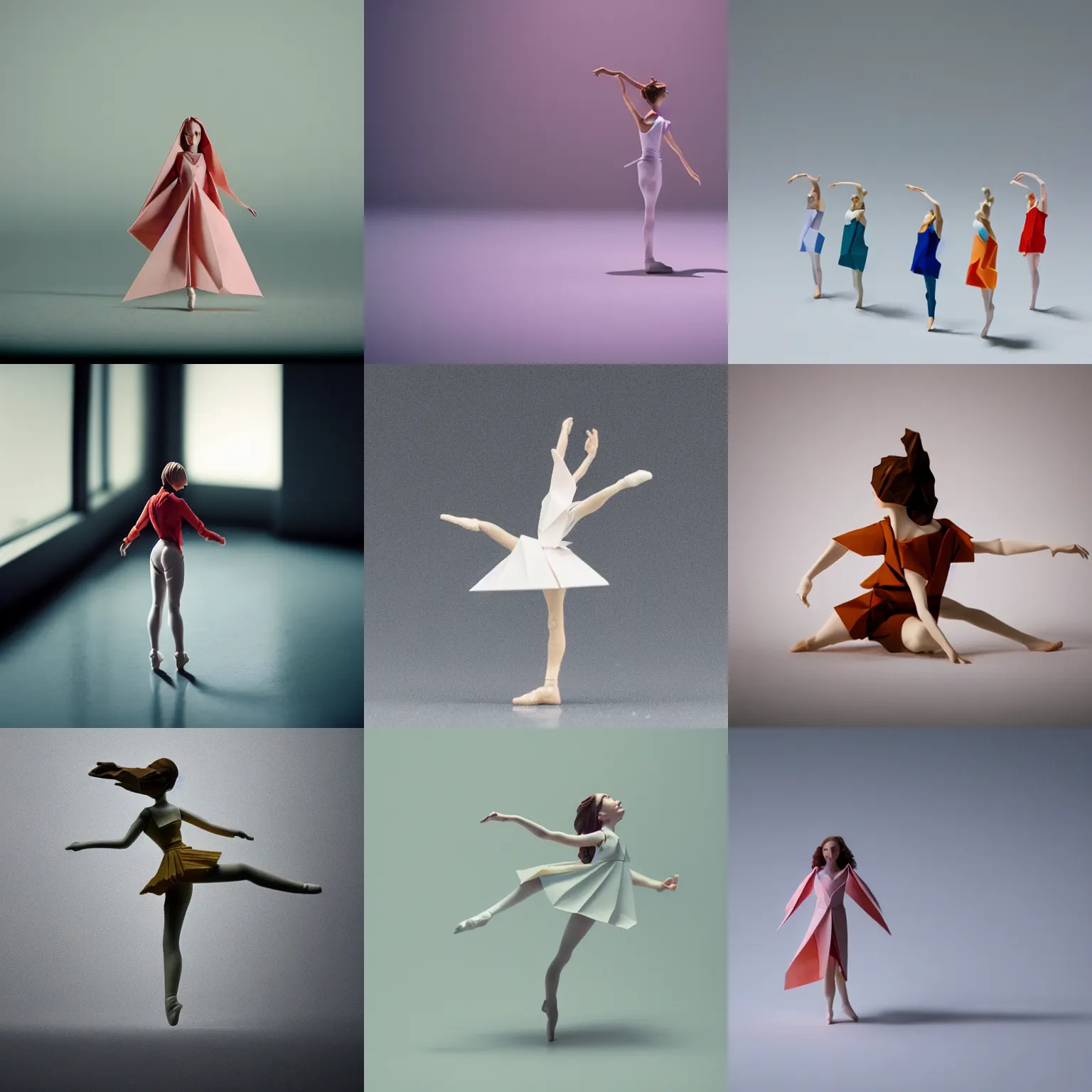 Prompt: beautiful three point perspective film still of origami holly herndon funko pop character study in merce cunningham, extreme closeup portrait in style of frontiers in miniature porcelain photography fashion architectural art studio edition, miniature ballerina figurine, pointe pose, tilt shift background, soft lighting, kodak portra 4 0 0, 8 k, macro, cinematic style by emmanuel lubezki