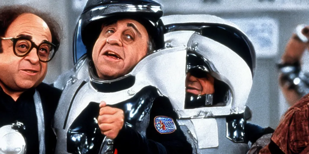 Image similar to Danny DeVito as Dark Helmet in Spaceballs