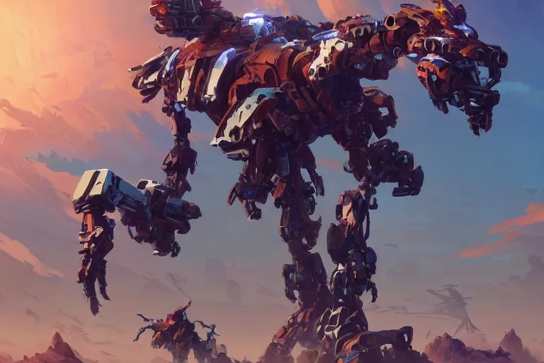 Image similar to scrapper machine mecha animal beast robot of horizon forbidden west horizon zero dawn bioluminiscence, behance hd by jesper ejsing, by rhads, makoto shinkai and lois van baarle, ilya kuvshinov, rossdraws global illumination