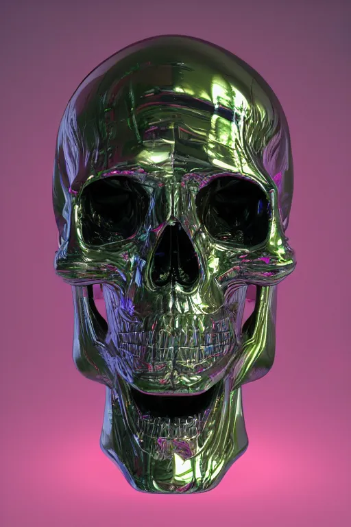 Image similar to high tech metallic human skull, colorful, futuristic, sculpt trending on artstation cgsociety, cad model, fusion360 highly detailed studio lighting 4k, octane render