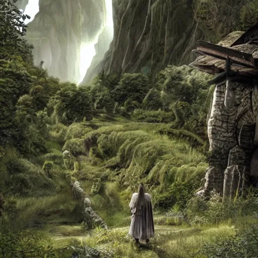 Prompt: photorealistic Lord of the rings setting