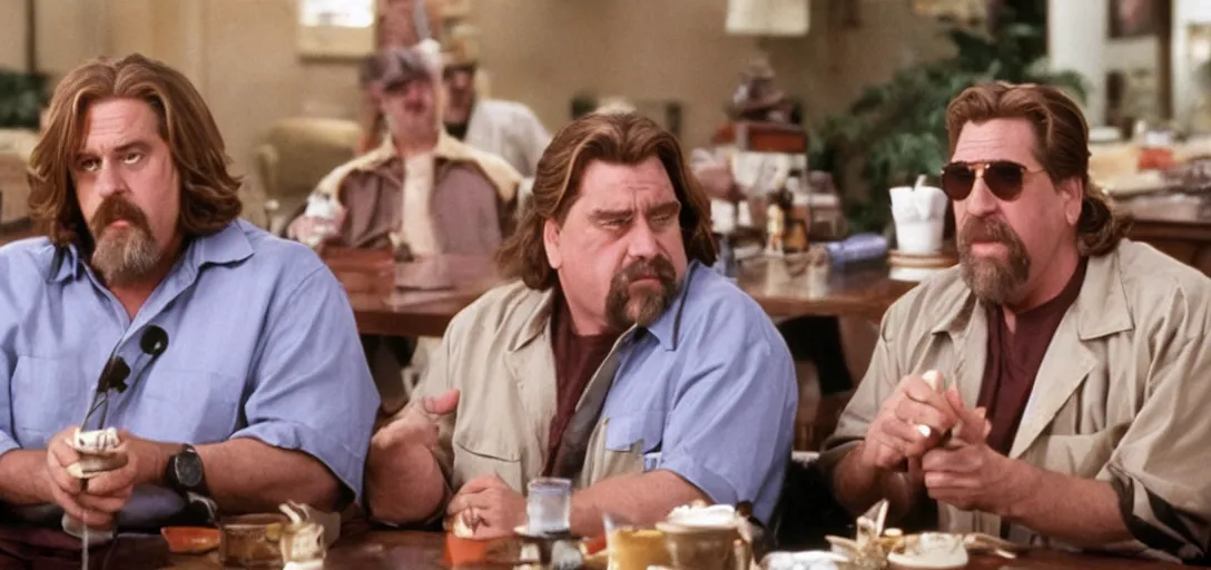 Image similar to The Big Lebowski but all the characters are played by John Goodman